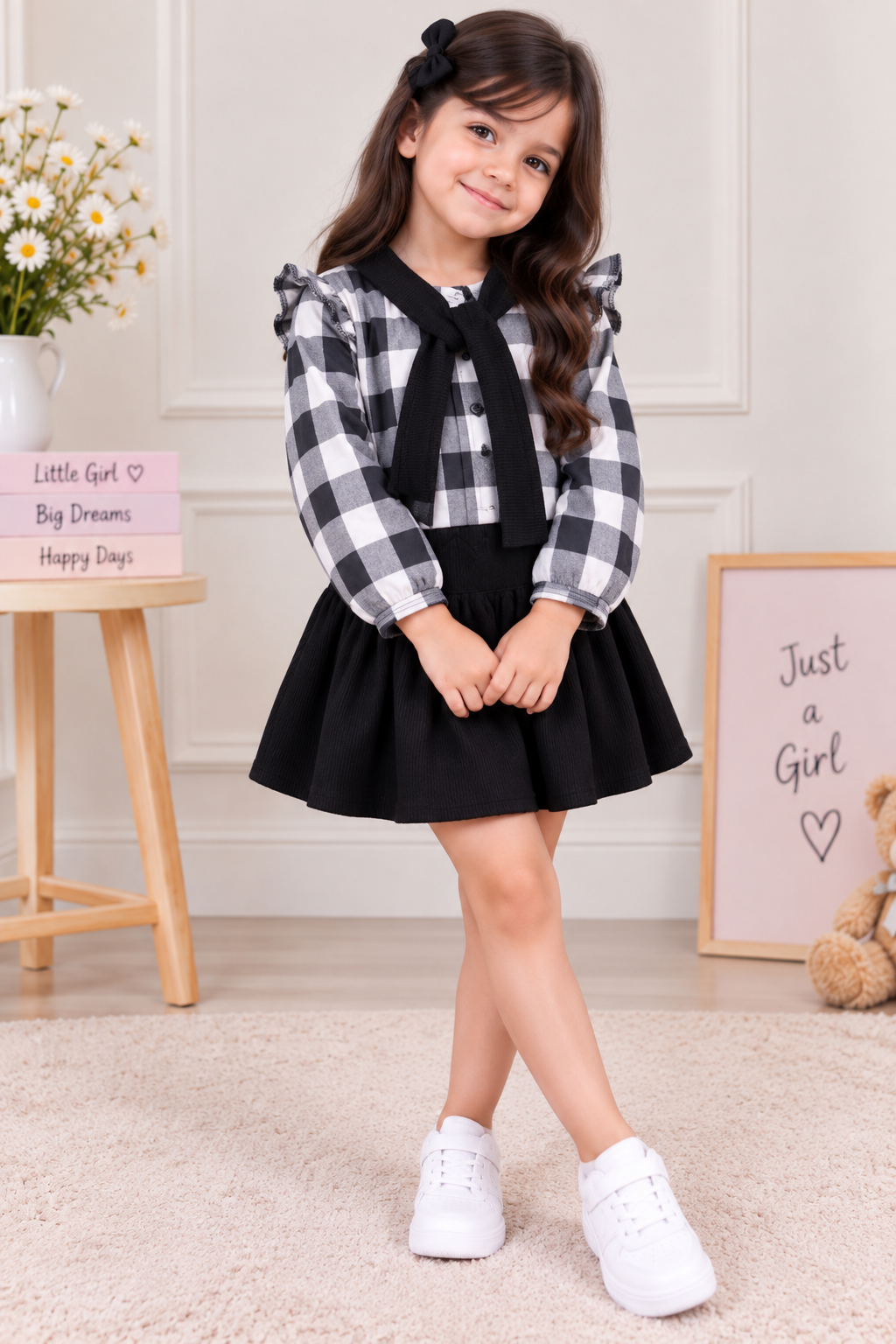 Black check frock