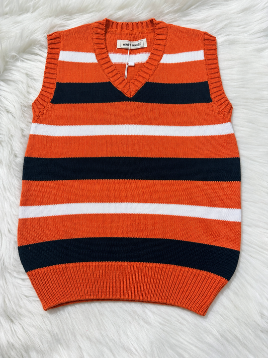 MM orange sleeves less sweater