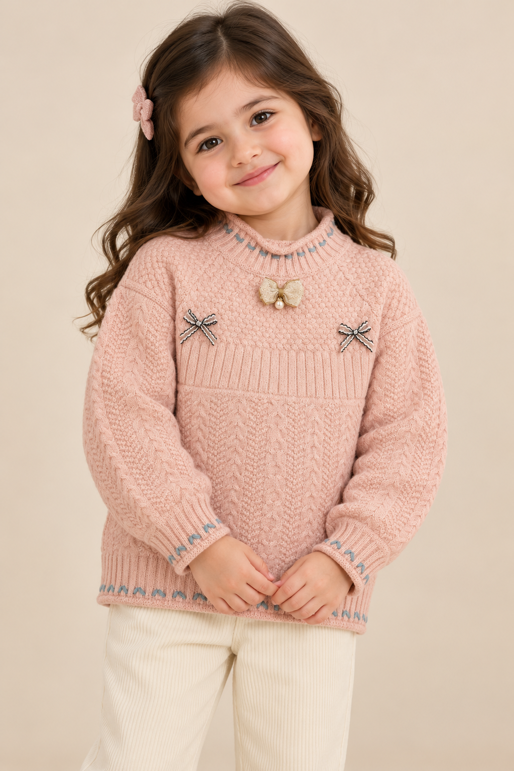 Pink bow sweater
