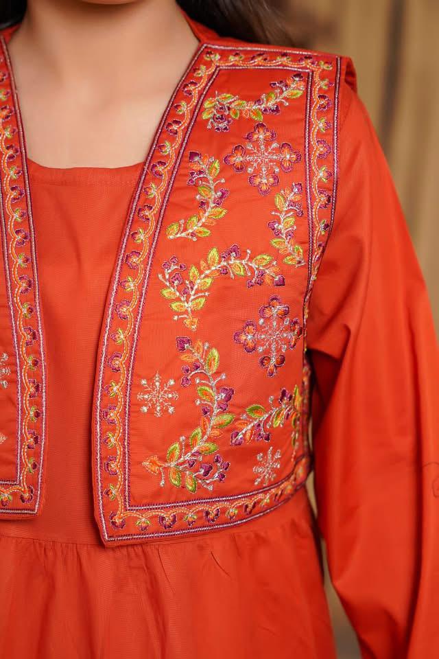 Lilly Girls Eid Lawn Cotton Festive Embroidered Maxi Dress