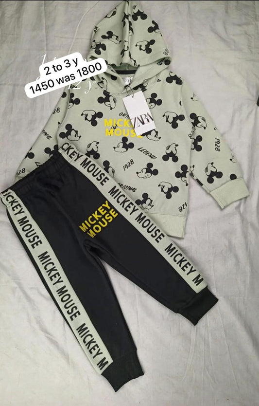 ZARA Boys Mickey Mouse Hoodie Tracksuit – 2-Piece Set
