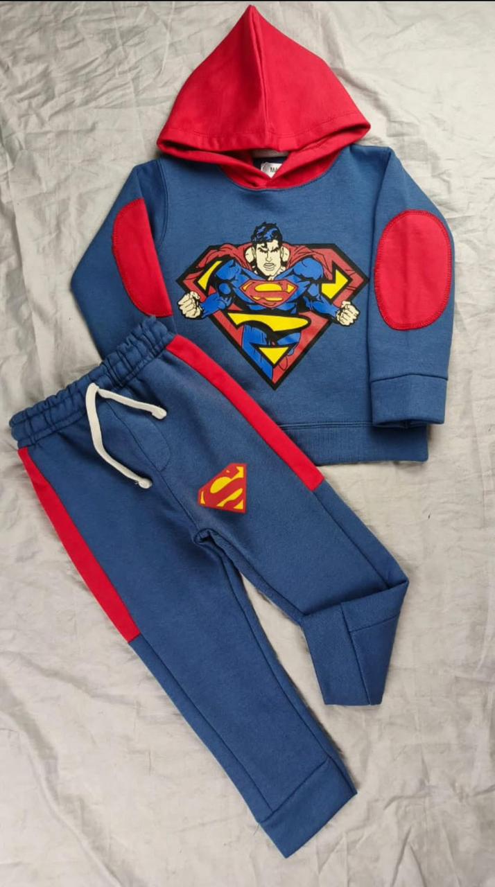 Boys Superman Hoodie Tracksuit – 2-Piece Set