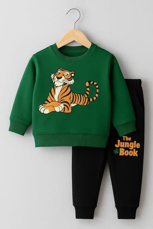 Boys Jungle Tiger Fleece Tracksuit – 2-Piece Set