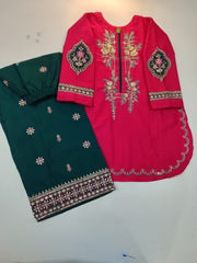 Peru Outfit Girls Eid Special Lawn Embroidered Dress