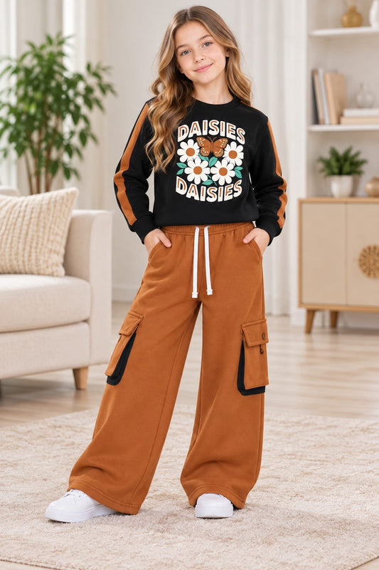 Zara Daisies brown pair