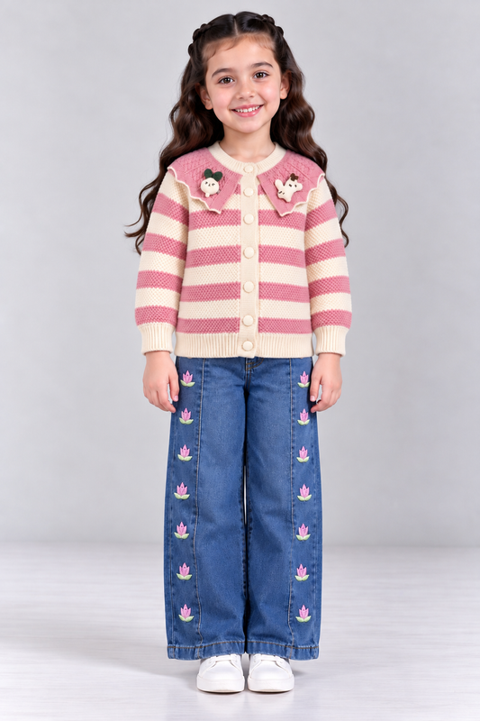 Pink stripes sweater