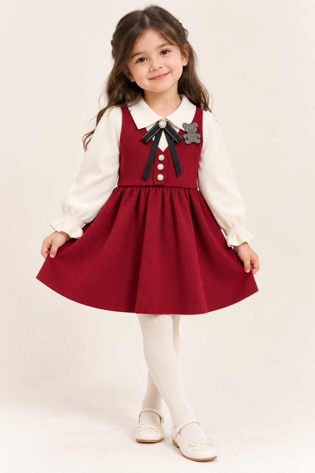 Maroon woollen frock