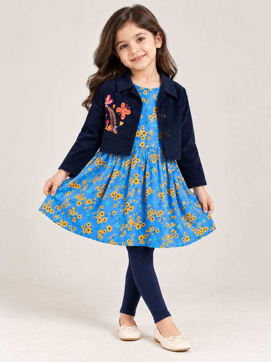 Blue frock with jacket