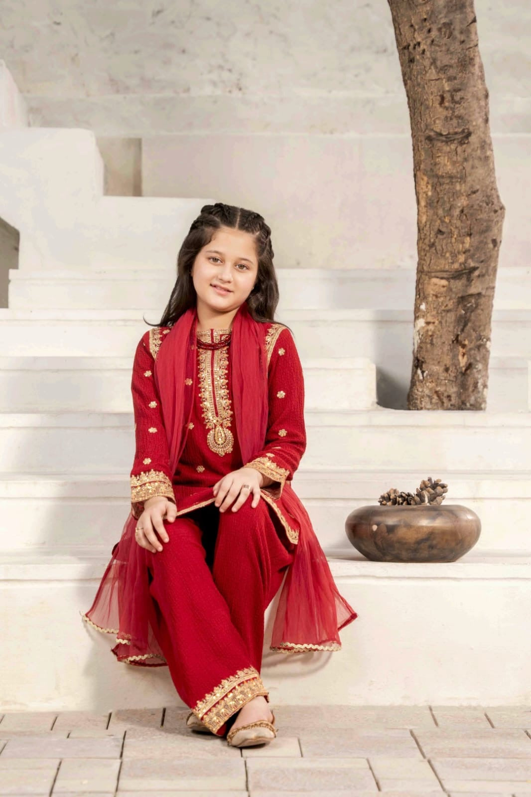 Alqswa red festive wear