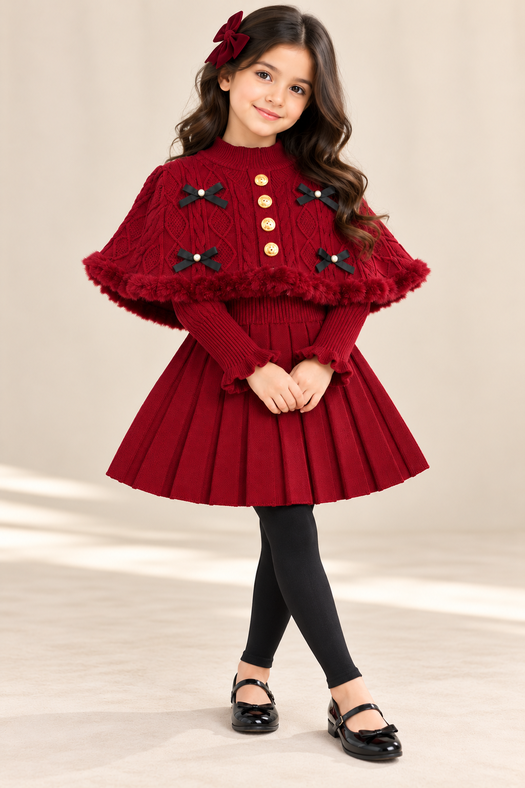 Imp Red frock with capshawl