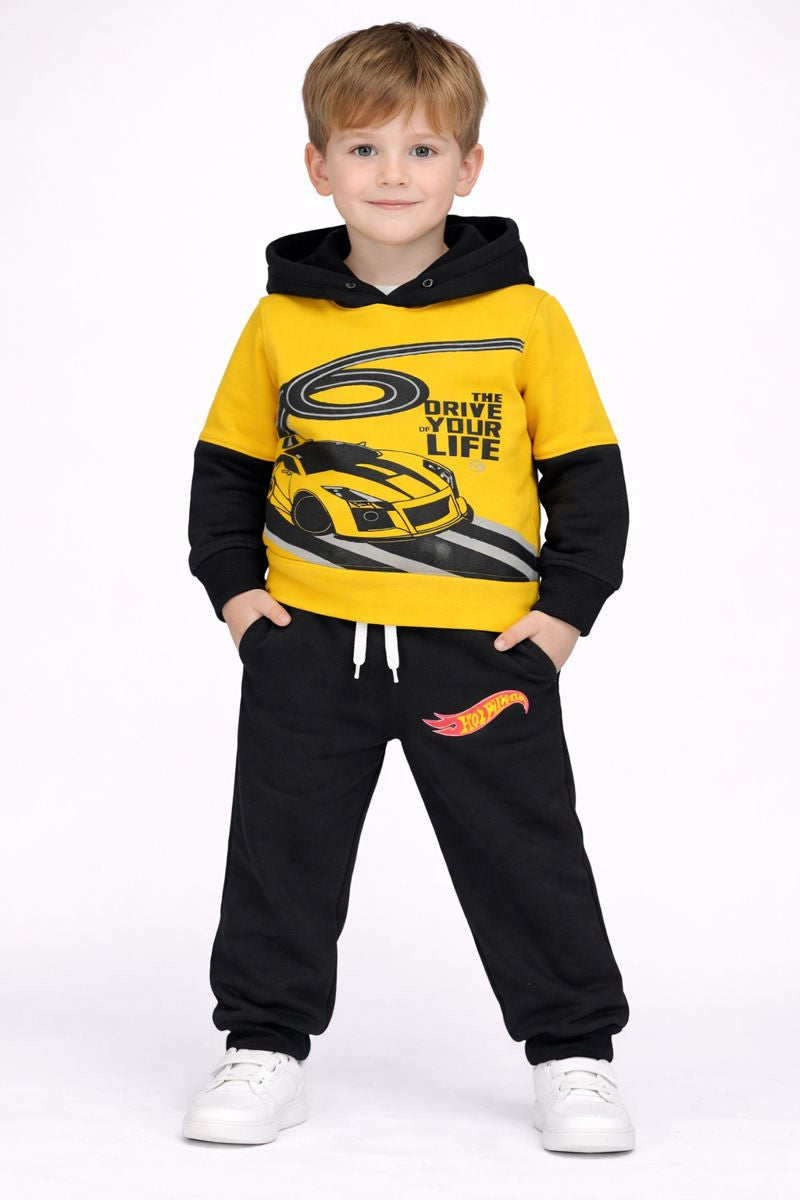 Boys Racing Car Hoodie Tracksuit Set – 2-Piece Outfit