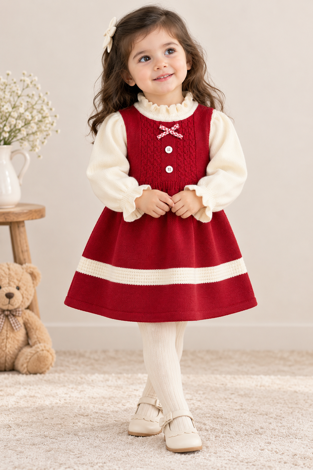 Maroon woollen frock