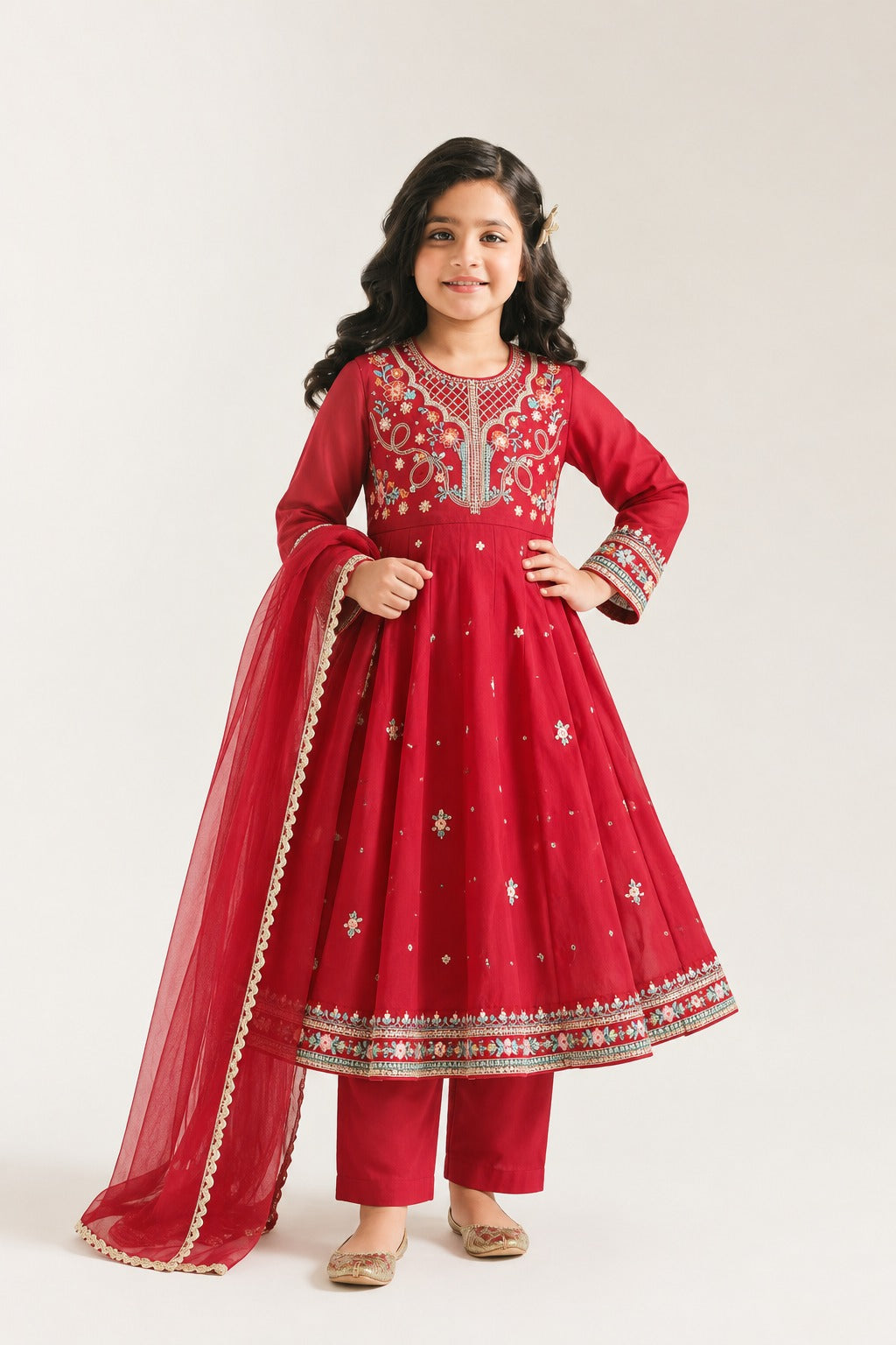 Alqswa red maxi 3 pc