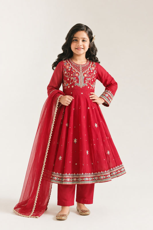Alqswa red maxi 3 pc