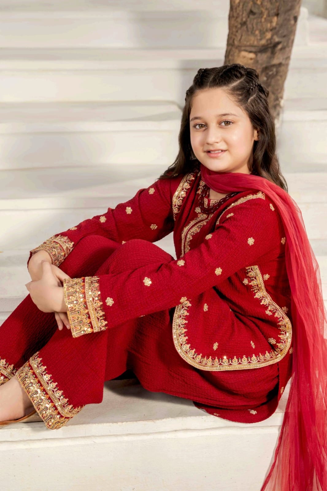Alqswa red festive wear