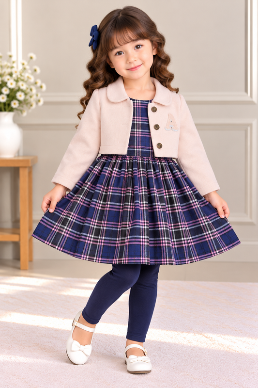 Chuchu check frock (2pc)