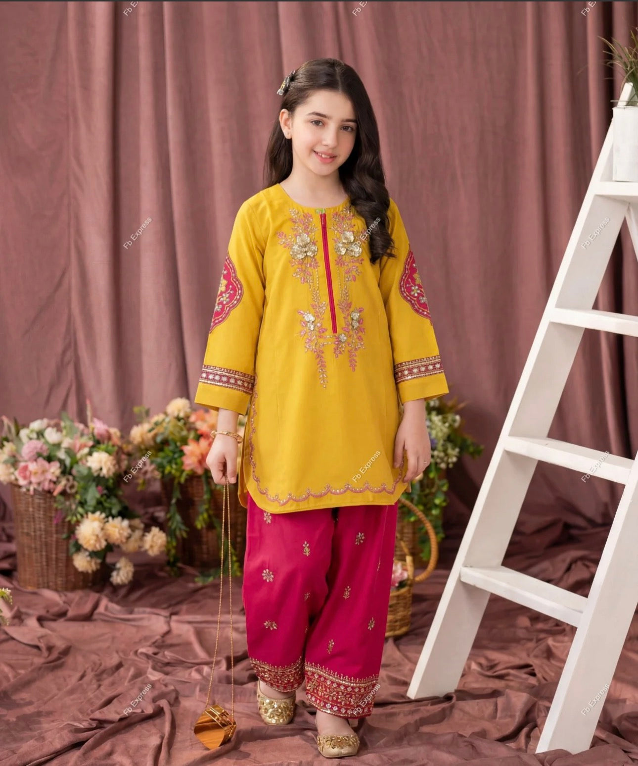 peeru 3d embroidered lawn dress
