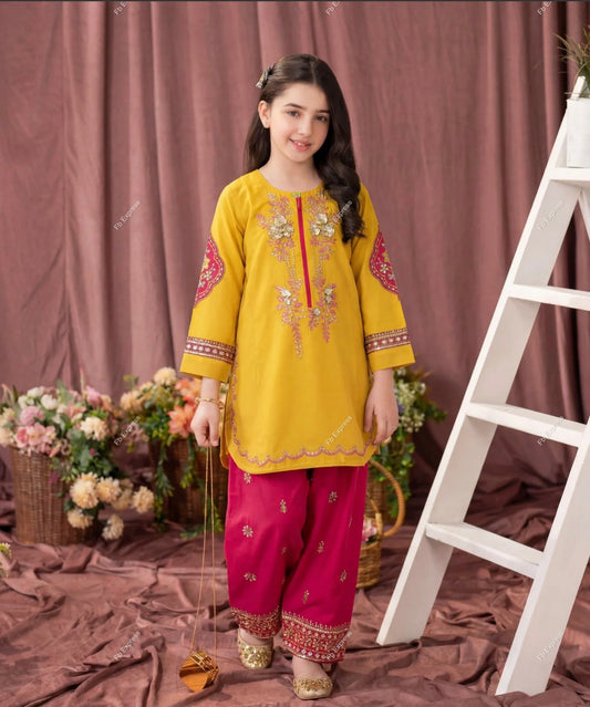 peeru 3d embroidered lawn dress
