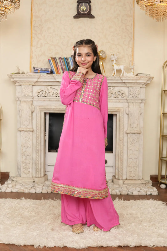 alqaswa pink long shirt 3pc