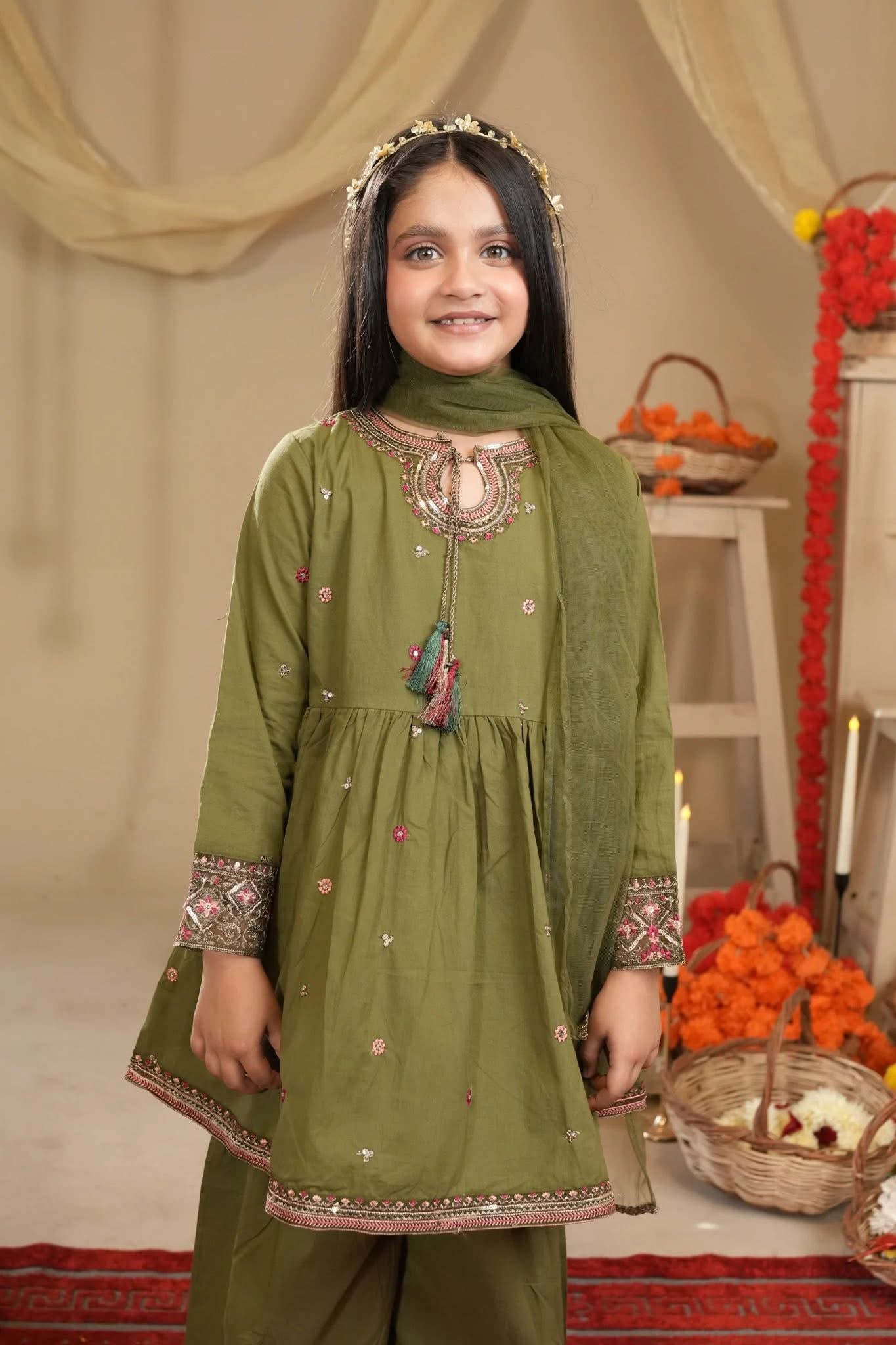 alqaswa 3pc embroidered lawn dress