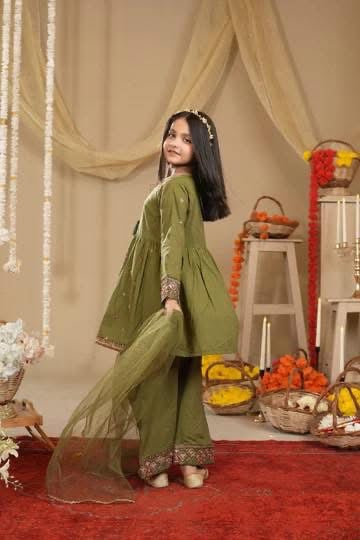 alqaswa 3pc embroidered lawn dress