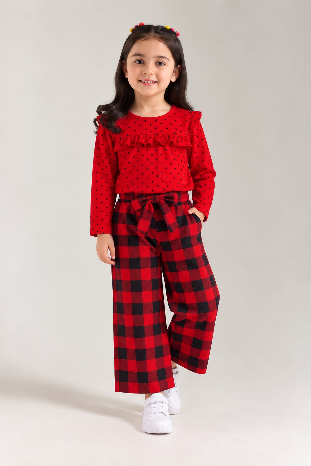 Chuchu star red check cord set