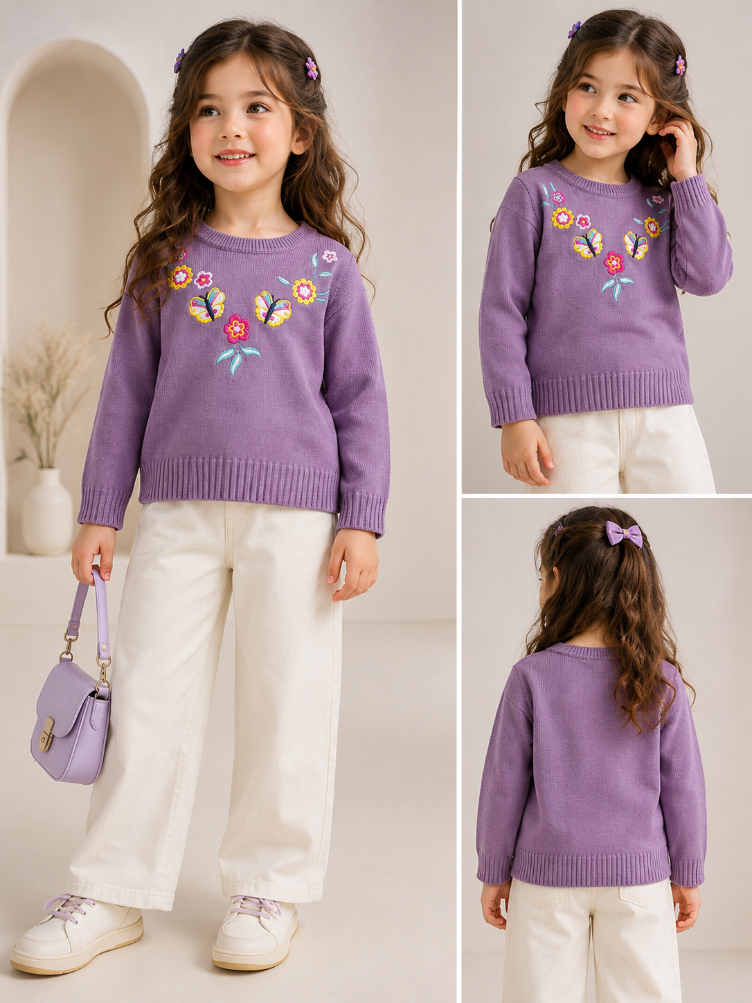 Bkt lilac  embroidery