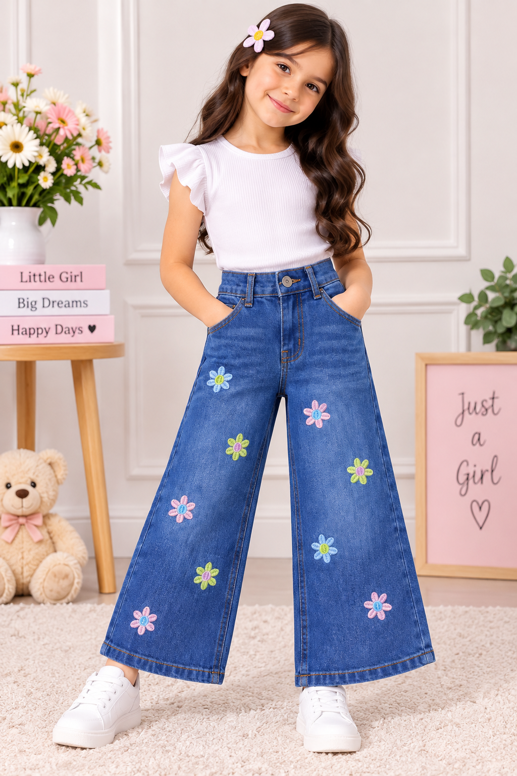 Big multi flower pant