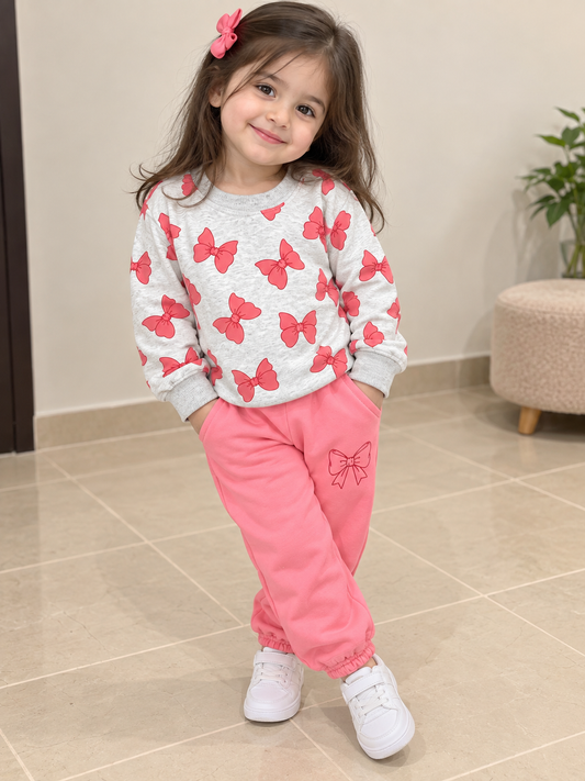 Zara pink bow track suit