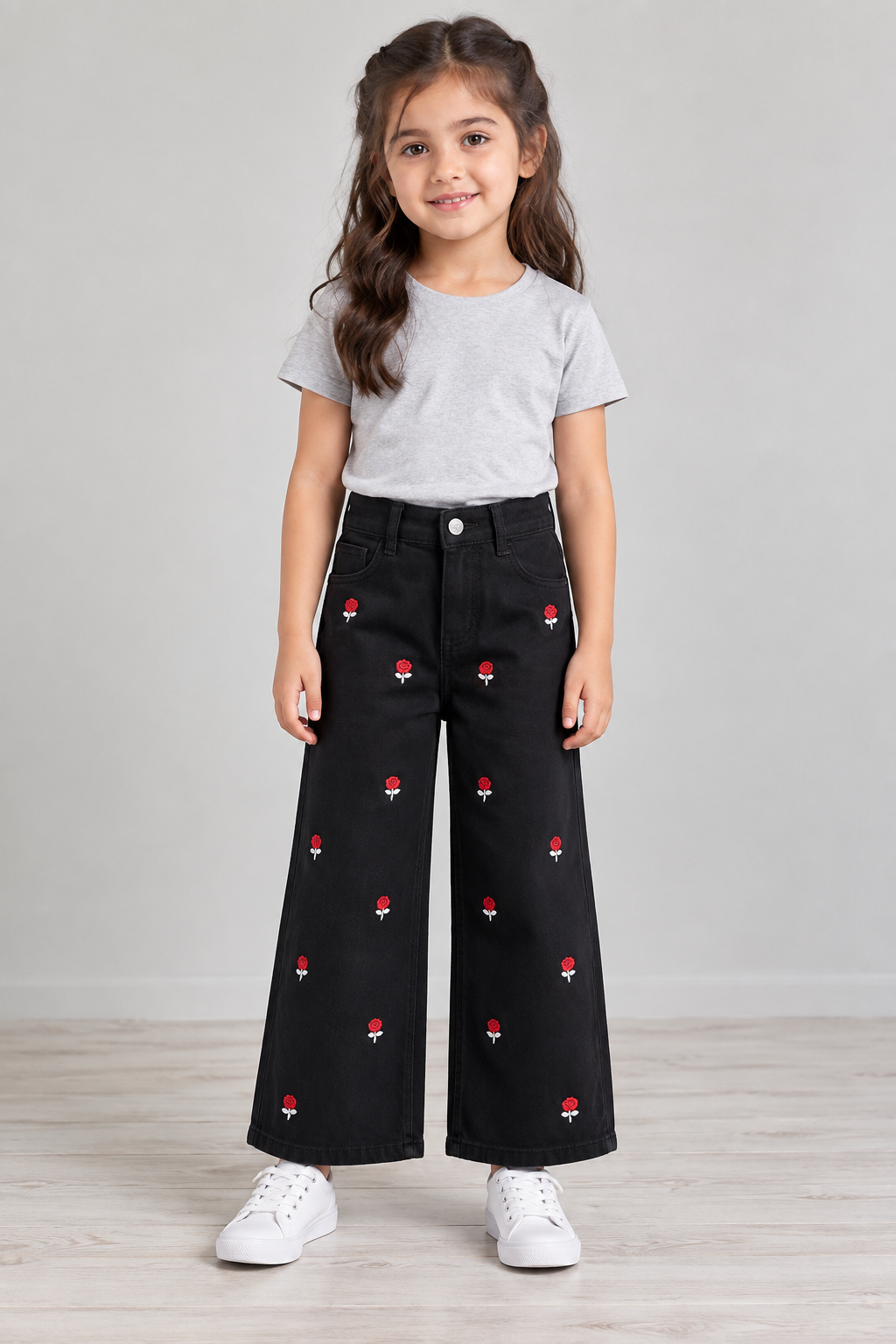 Blk embroidered pants