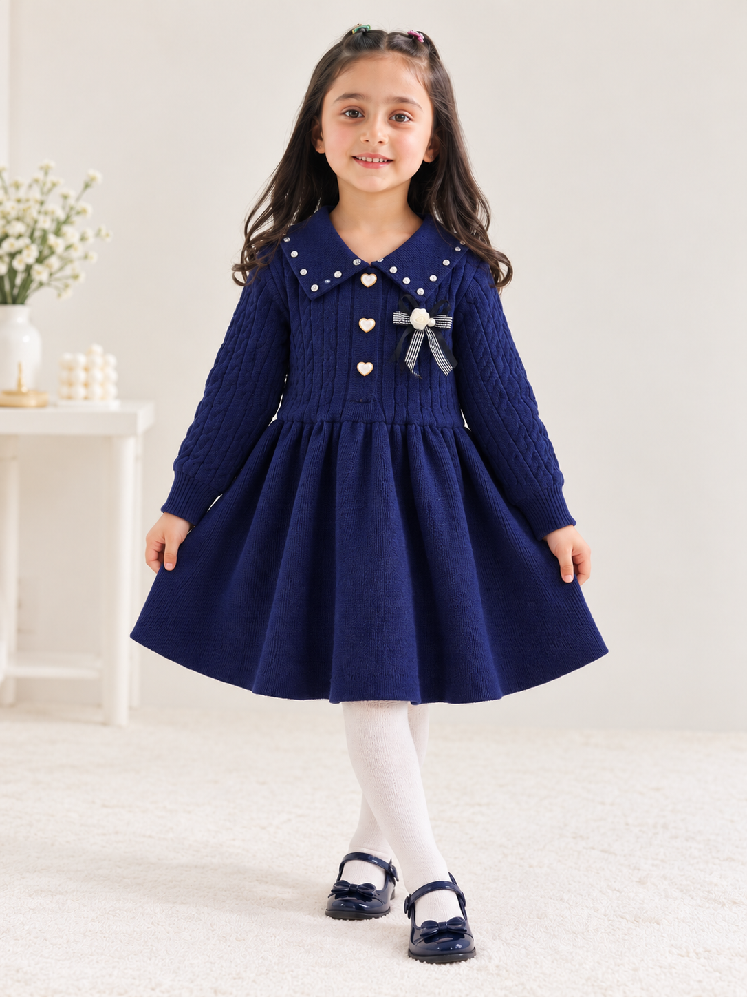 Blue woollen frock