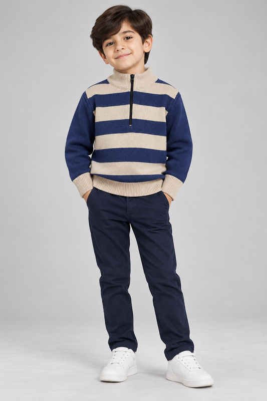 MM Blue skin mock neck