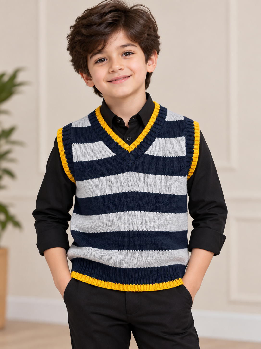 MM blue yellow sleeves less