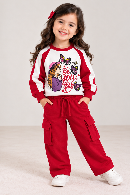Mini teen Red cargo pair