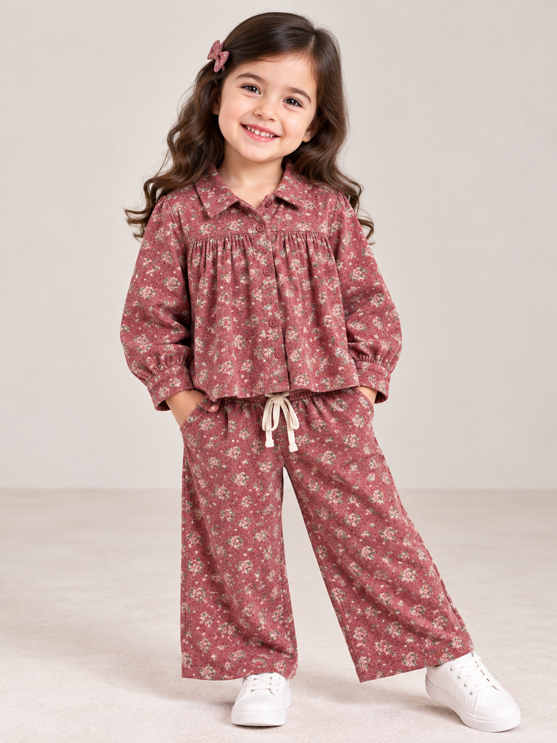 Baby toss pinkflowerl cord set
