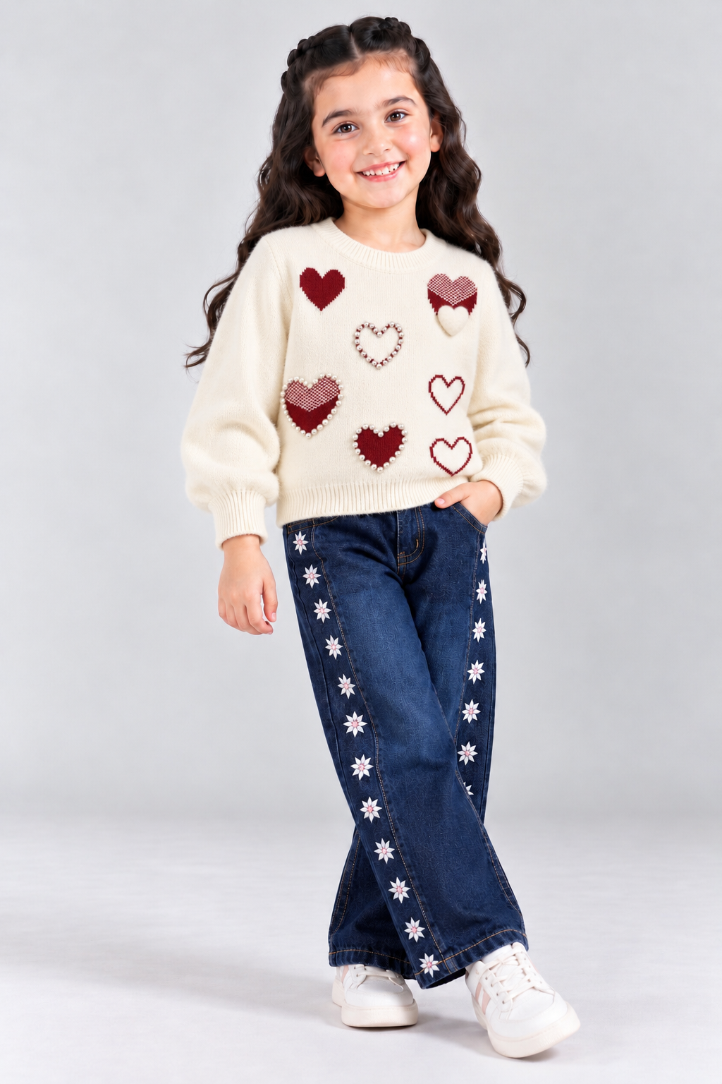Maroon heart sweater