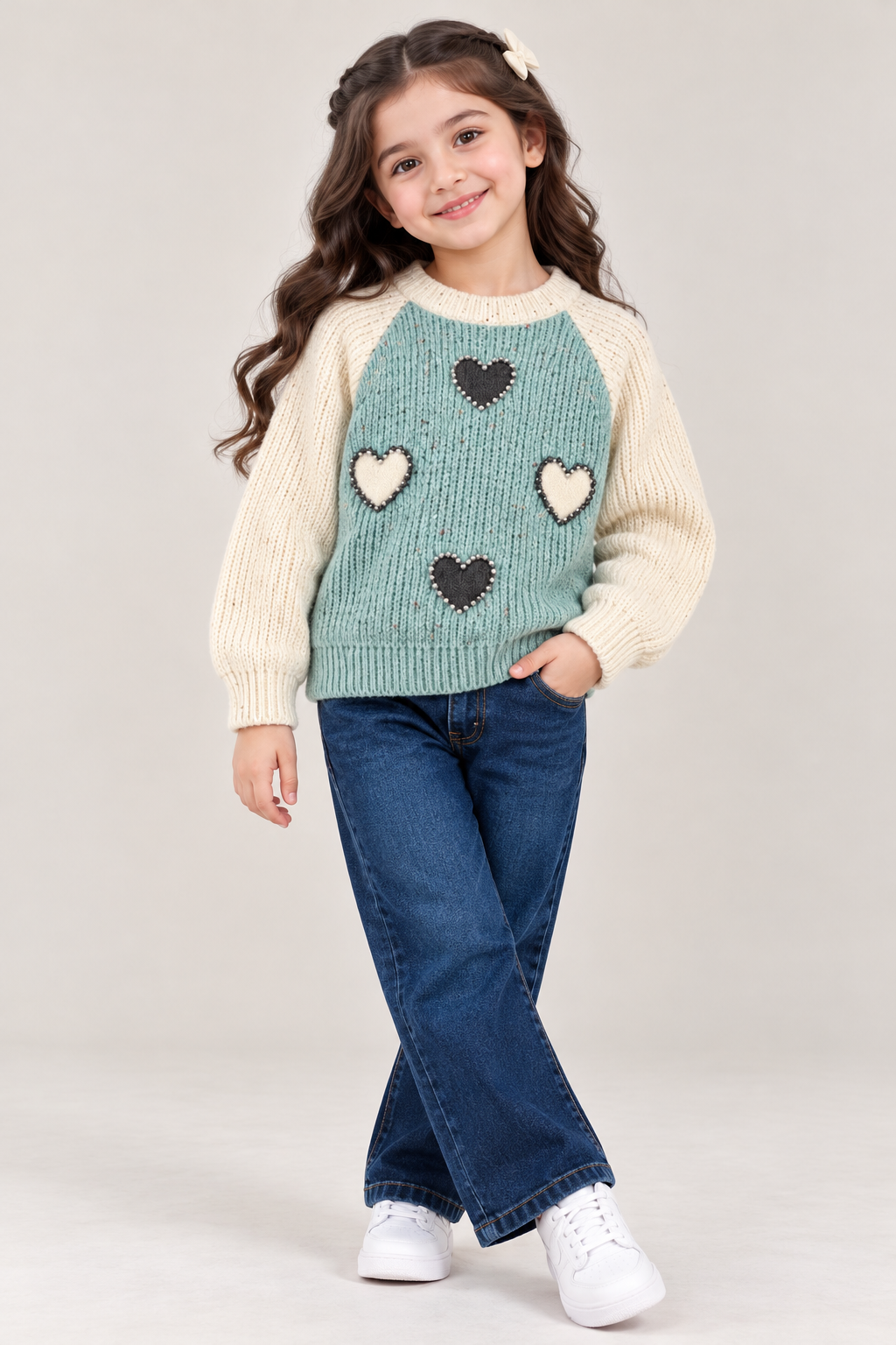 Pearl heart sweater
