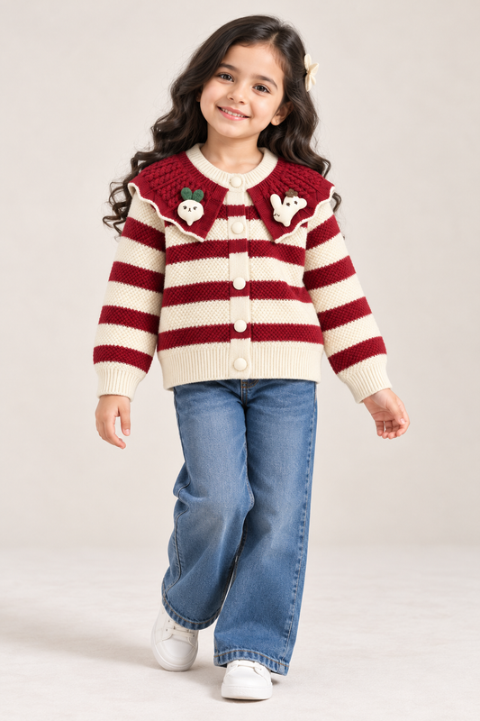Maroon stripes sweater