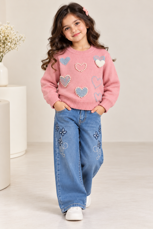 Pink hearts sweater