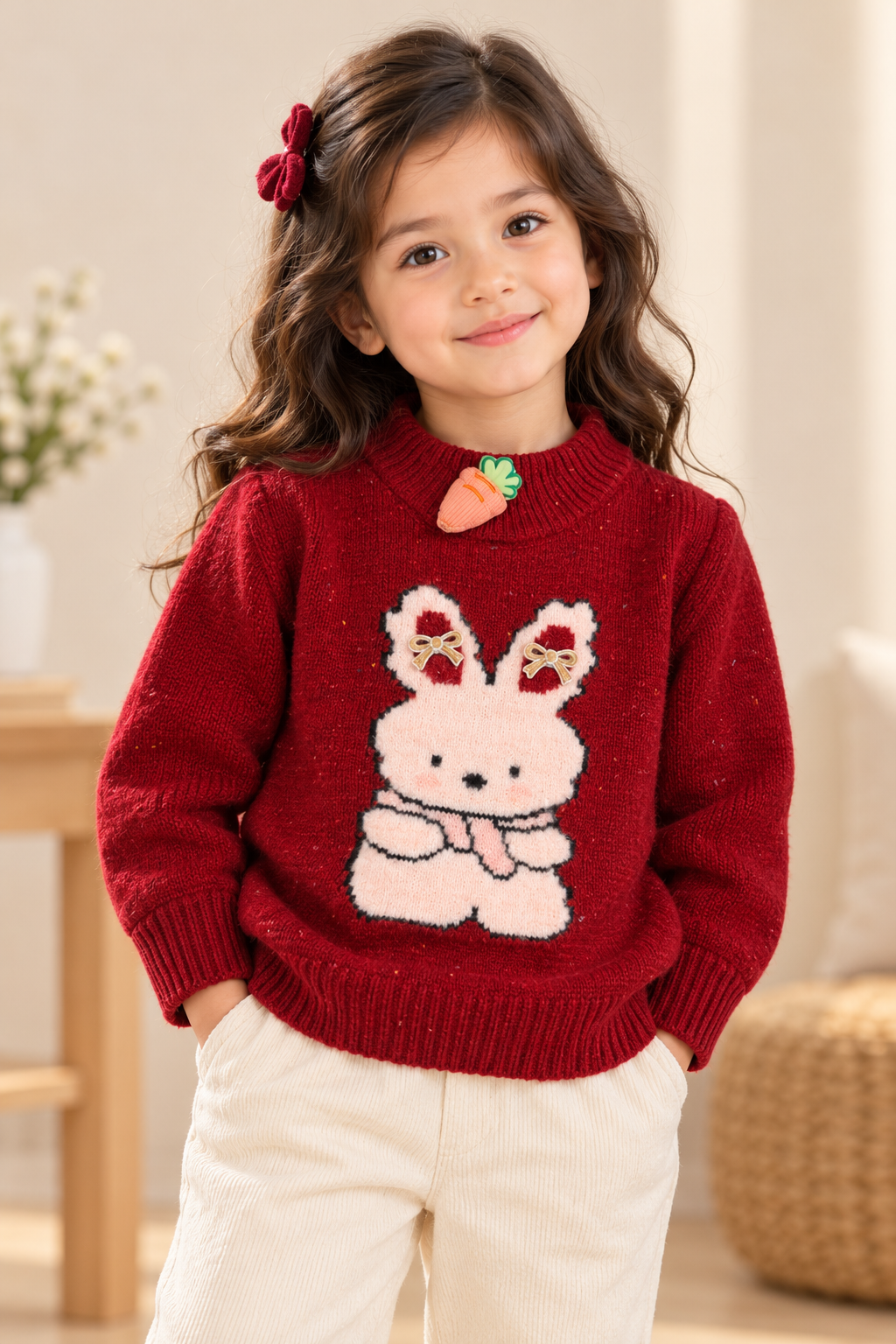 Rabbit maroon sweater