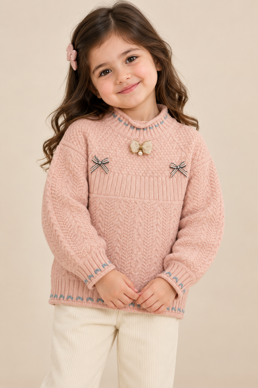 Pink bow sweater