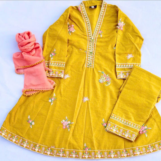 Kids 3 Piece Shalwar Kameez . Summer Collection