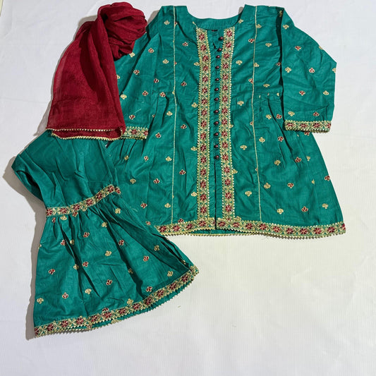 Kids 3 Piece Shalwar Kameez . Summer Collection