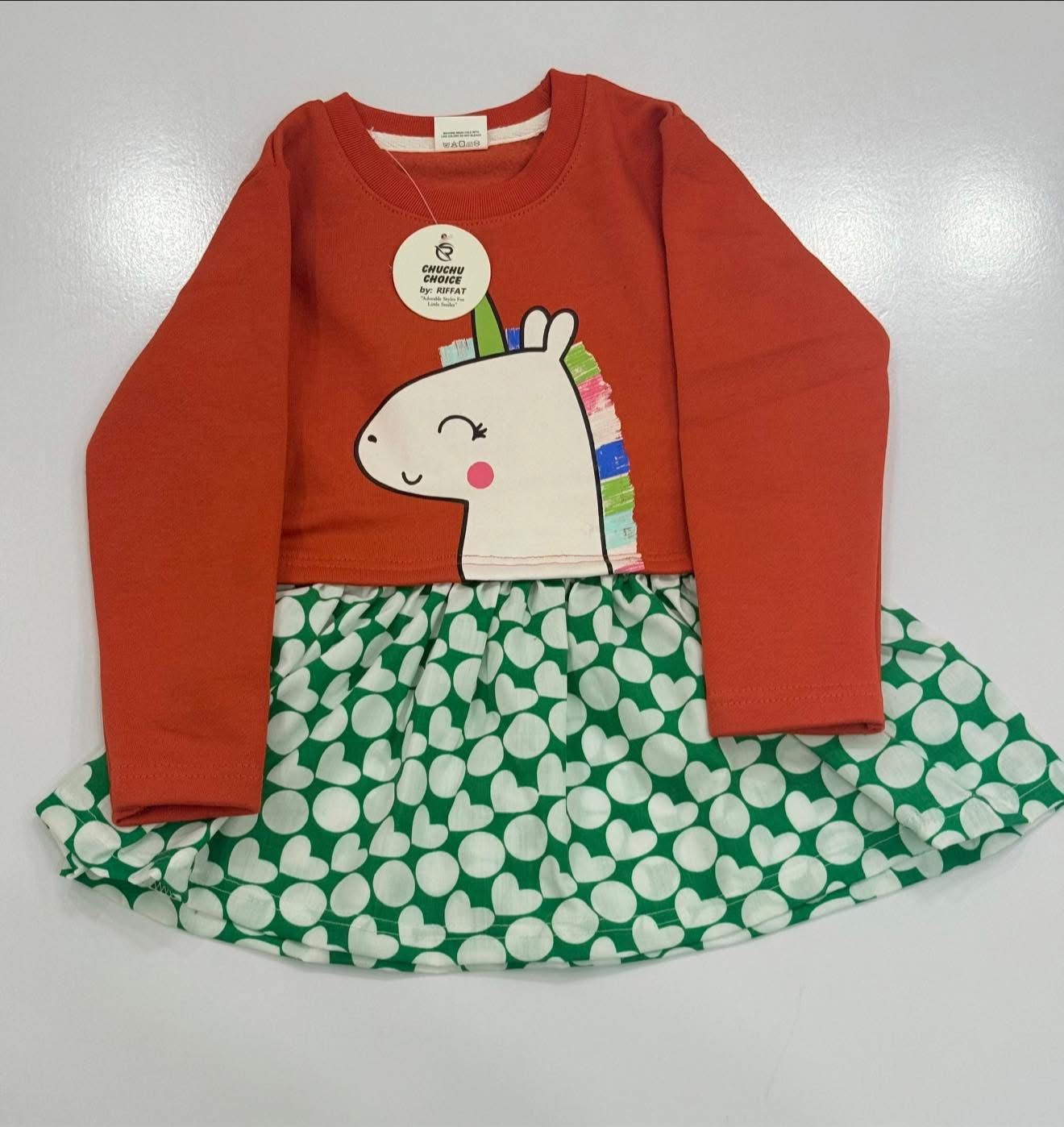 Girls’ Unicorn Long-Fleece frock