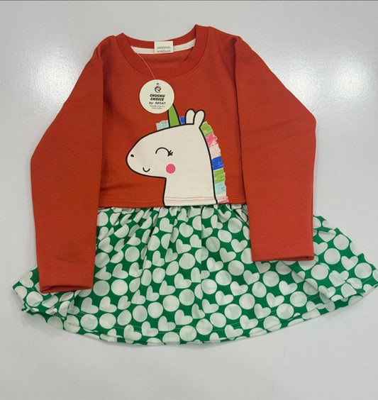 Girls’ Unicorn Long-Fleece frock