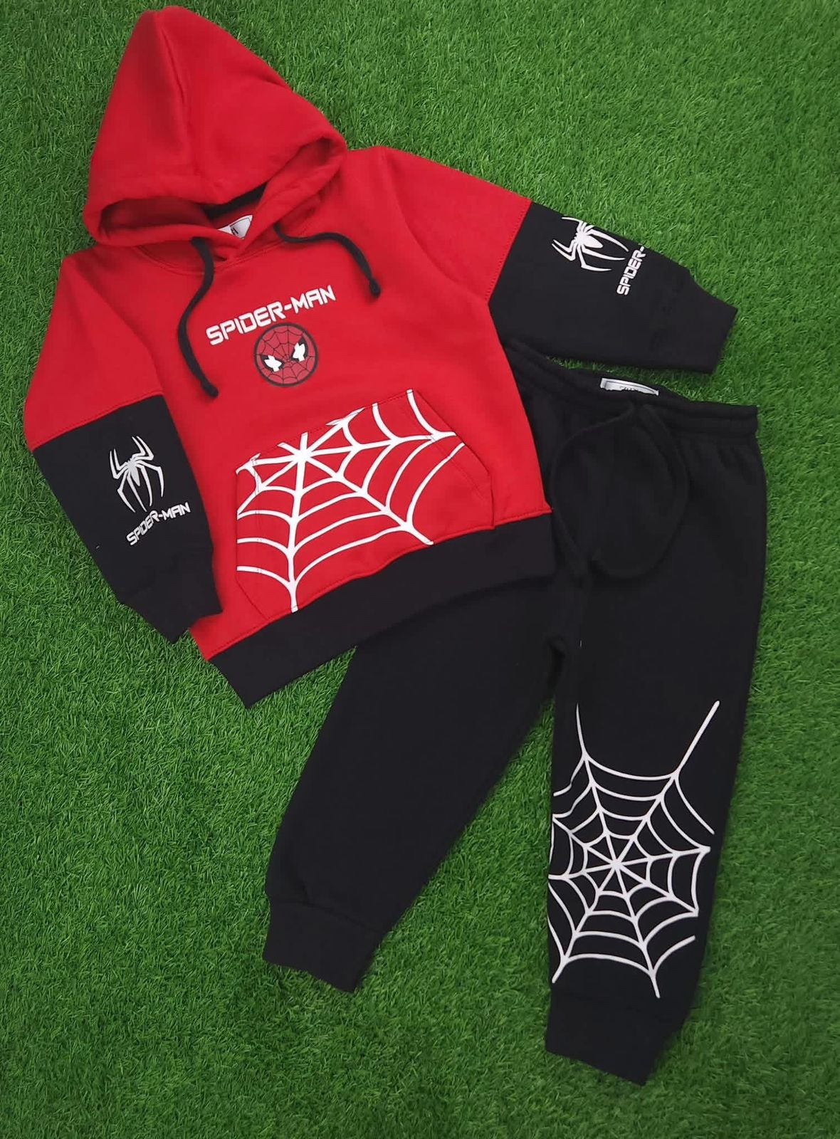 Spider-Man Hoodie & Jogger Set – Red & Black