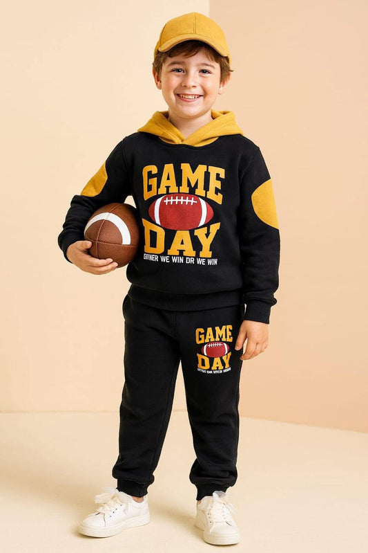 Game Day Hoodie & Jogger Set – Black & Yellow