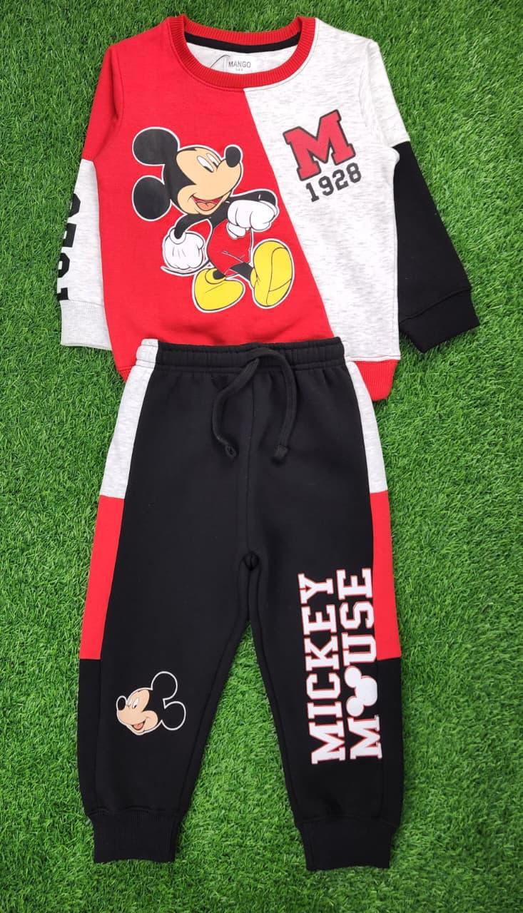 Boys Mickey Mouse Fleece Tracksuit – Sweatshirt & Jogger Set