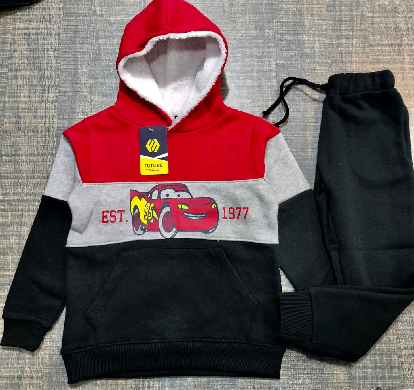 Boys Racing Car Winter  Fleece Tracksuit – 2 Piece Set
