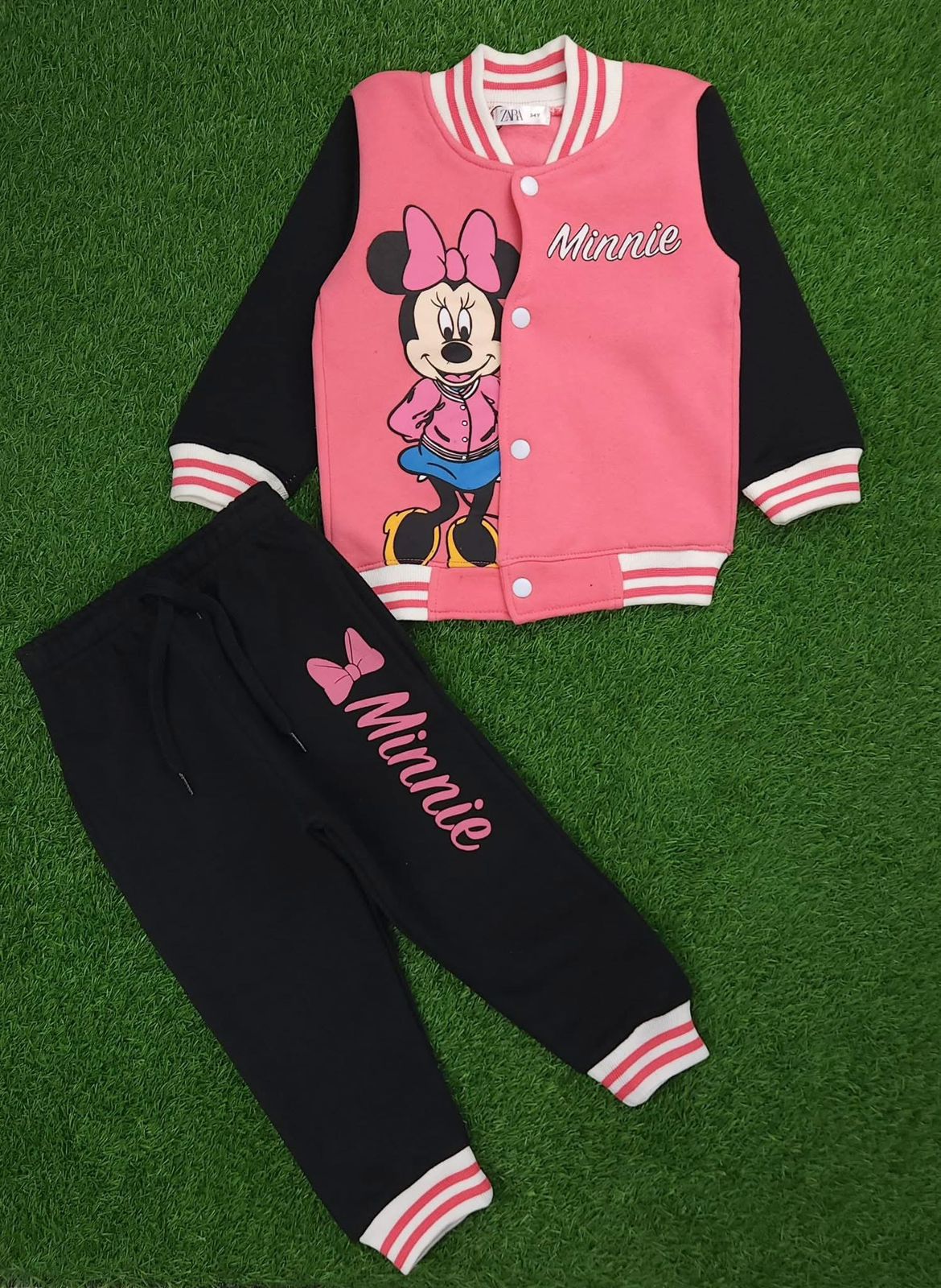 Minnie Mouse Kids Tracksuit – Pink & Black
